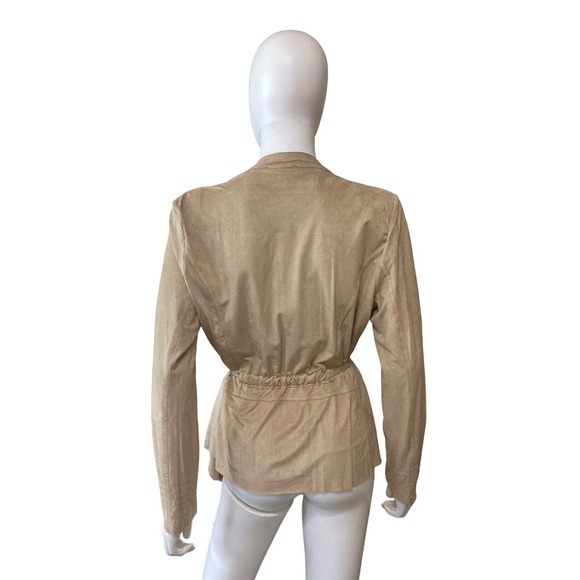 Romeo & Juliet Couture Draped Jacket Faux Suede Sand Color Self Tie Size M NWT - Picture 3 of 6